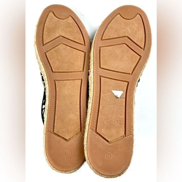 Rebecca Minkoff Jenny Black and Tan Espadrille Flats - Picture 10 of 11